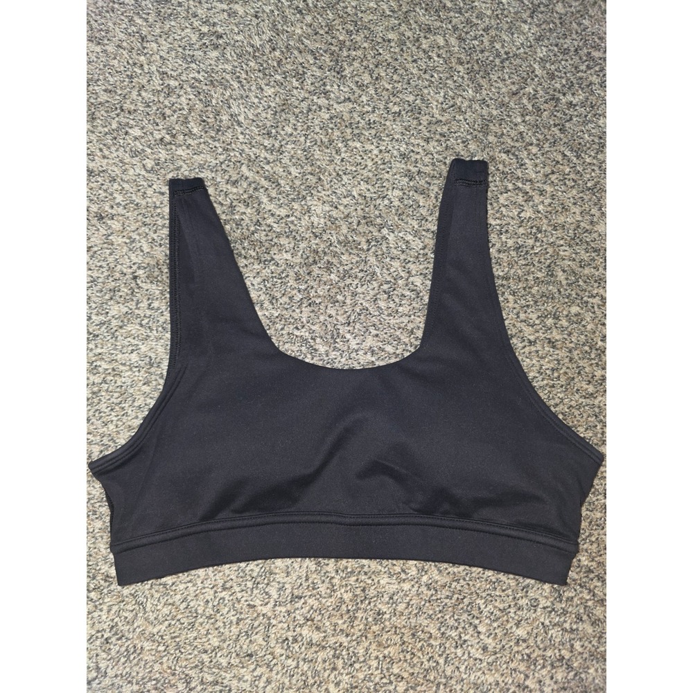 Ptula Womens Black Scoop Neck Activewear Sports Bra Size Medium